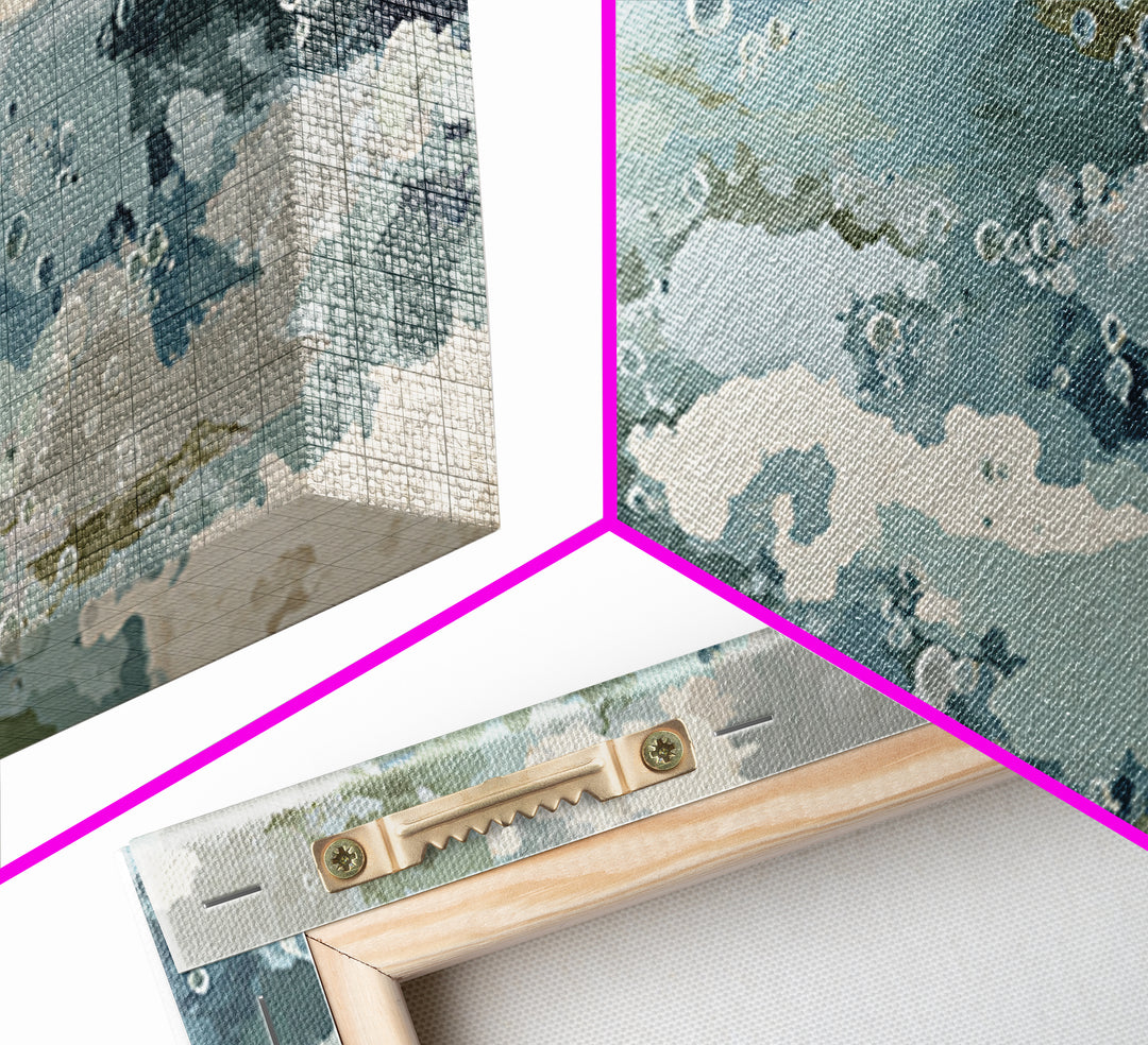 Soft Cloud and Rain Composition Framed Canvas Print, Bathroom Art, Unique Wall Art, Bathroom Decor, Spa, Gallery Decor, BAT-2x1-87
