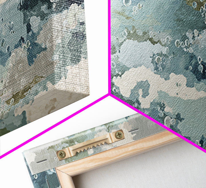 Soft Cloud and Rain Composition Framed Canvas Print, Bathroom Art, Unique Wall Art, Bathroom Decor, Spa, Gallery Decor, BAT-2x1-87