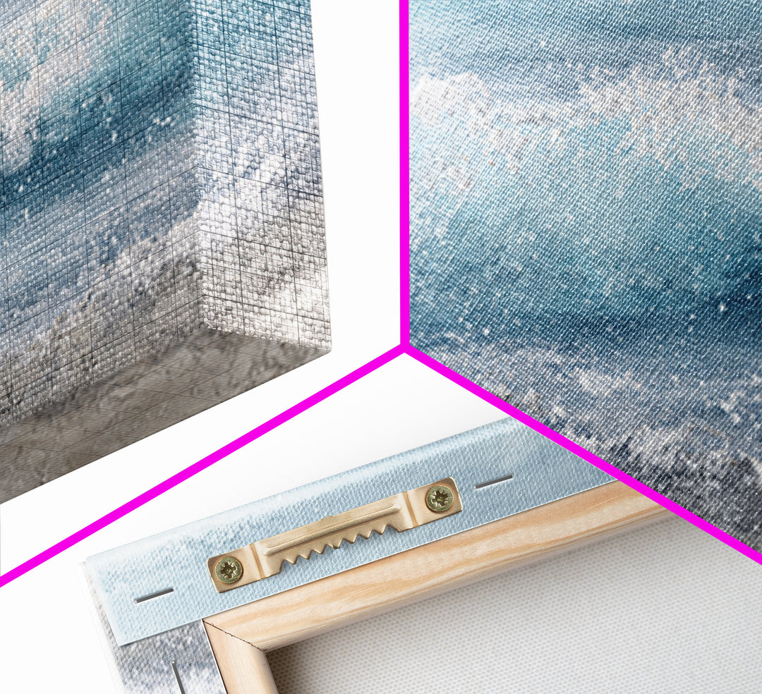 Calming Blue Ocean Wave Study Canvas Print, Bathroom Art, Printable Wall Art, Bathroom Decor, Spa, Bathroom Wall Decor, BAT-2x1-93