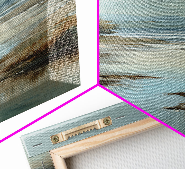 Misty Lake Scene Framed Canvas Print, Bathroom Art, Textured Painting, Bathroom Decor, Fine Art, Spa, Bathroom Wall Art, BAT-2x3-17