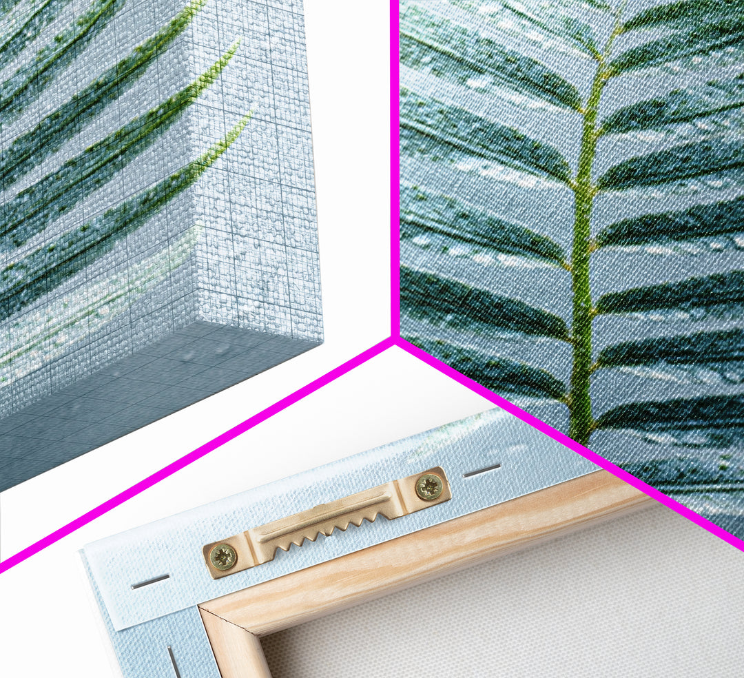 Green Fern Frond Closeup Framed Canvas Print, Bathroom Art, Fine Art Print, Bathroom Decor, Watercolor Art, Spa, Poster, BAT-2x3-18