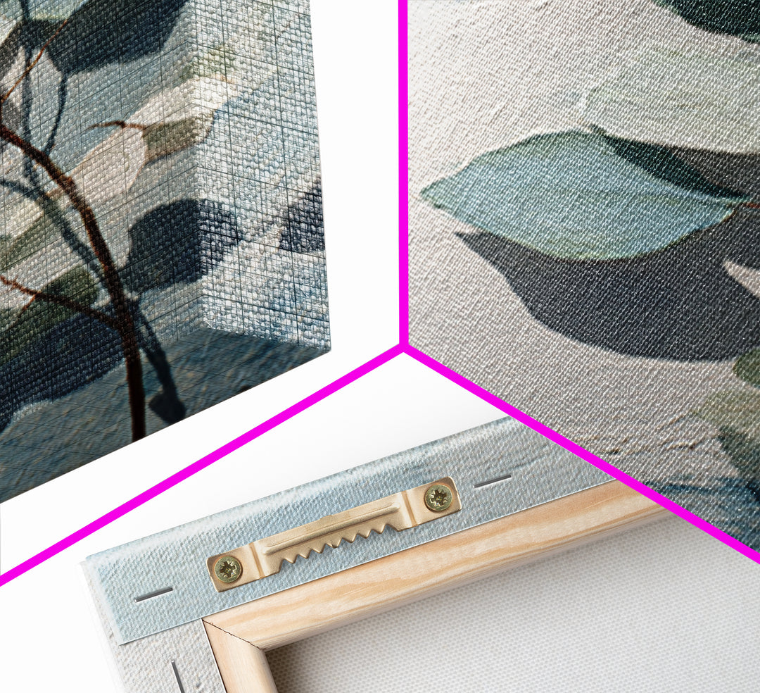 Sunlit Window Plant Shadow on Plaster Framed Canvas Print, Bathroom Art, Gallery Decor, Bathroom Decor, Abstract Art, Spa, BAT-2x3-26