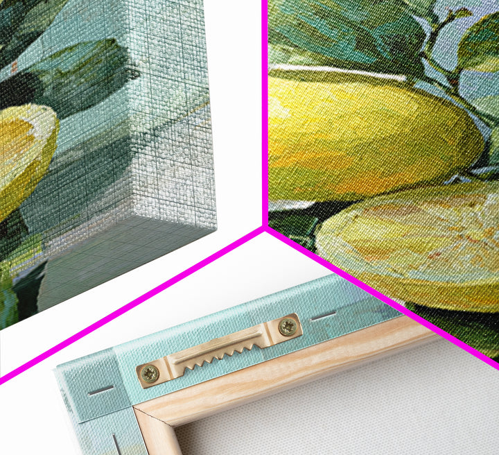 Lemon and Botanical Still Life Framed Canvas Print, Bathroom Art, Art Print, Bathroom Decor, Fine Art, Spa, Custom Pet Portrait, BAT-2x3-38