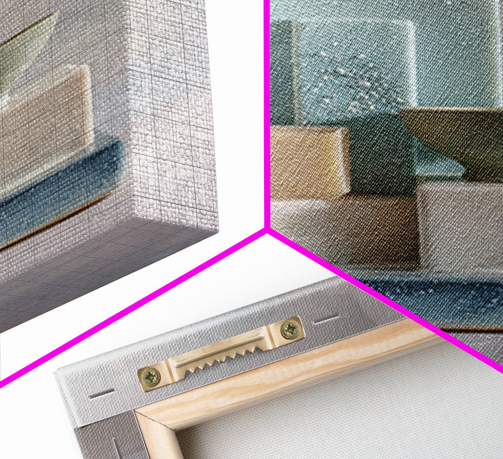 Clean Geometric Forms Canvas Print, Bathroom Art, Luxury Decor, Bathroom Decor, Abstract Art, Spa, Digital Wall Art, BAT-2x3-5