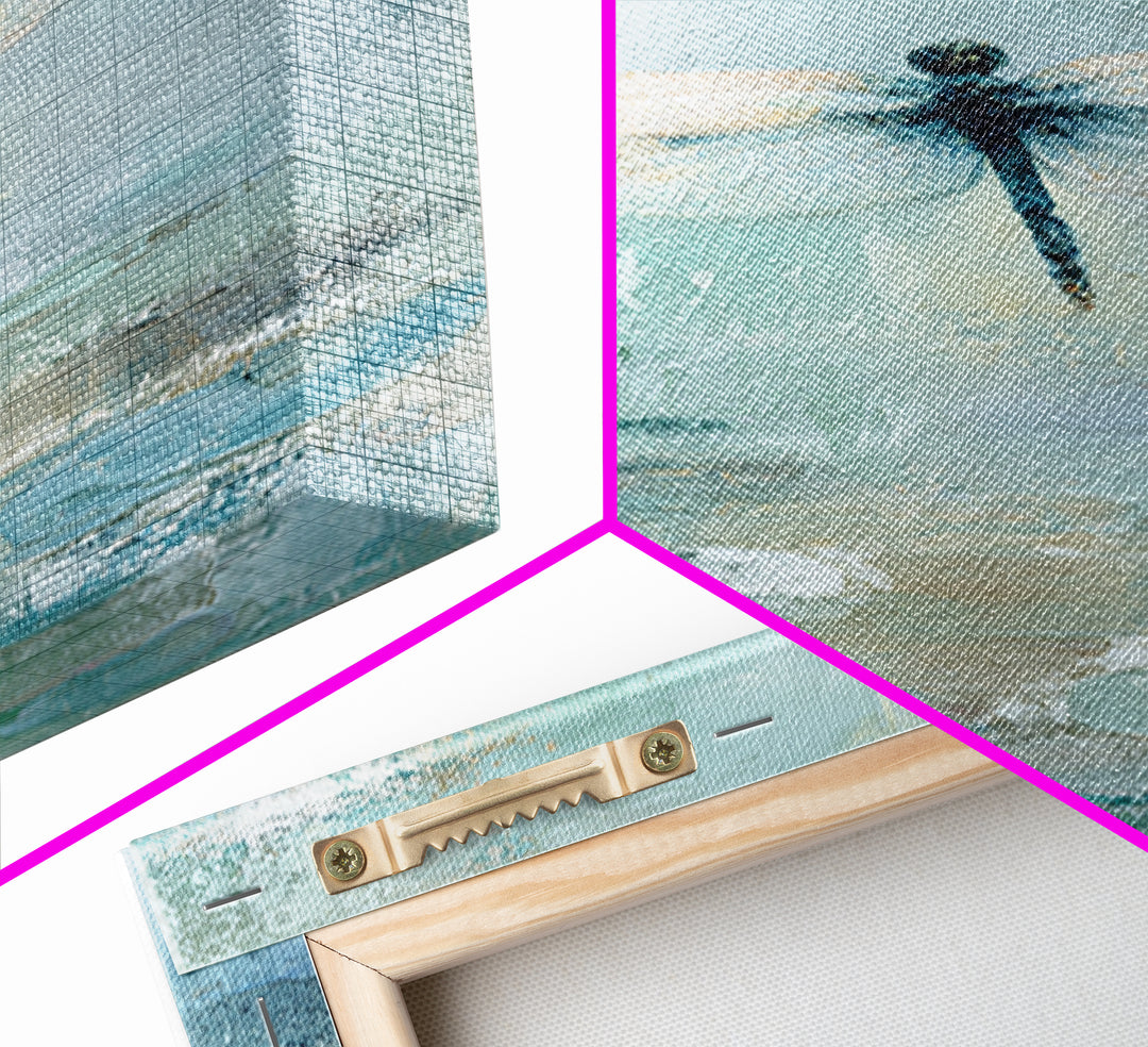 Delicate Dragonfly Above a Pond Surface Framed Canvas Print, Bathroom Art, Modern Art, Bathroom Decor, Fine Art, Spa, BAT-2x3-56