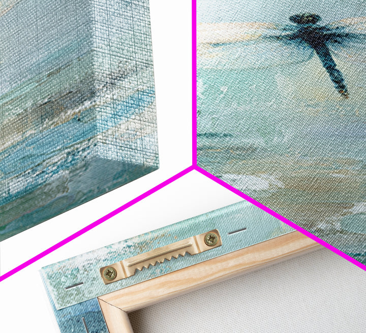 Delicate Dragonfly Above a Pond Surface Framed Canvas Print, Bathroom Art, Modern Art, Bathroom Decor, Fine Art, Spa, BAT-2x3-56