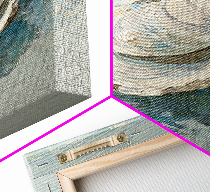 Oyster Shell Study Framed Canvas Print, Bathroom Art, Wall Decor, Bathroom Decor, Fine Art, Spa, Contemporary Art, Wall Art, BAT-2x3-6