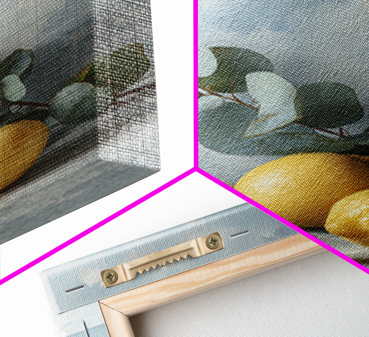 Lemon and Botanical Still Life Canvas Print, Bathroom Art, Wall Art, Bathroom Decor, Spa, Dog Portrait, Canvas Wall Art, BAT-2x3-62