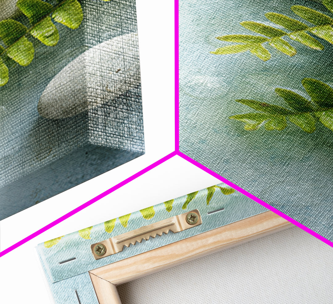 Green Fern Frond Closeup Canvas Print, Bathroom Art, Room Decor, Bathroom Decor, Oil Painting, Spa, Custom Pet Portrait, BAT-2x3-66