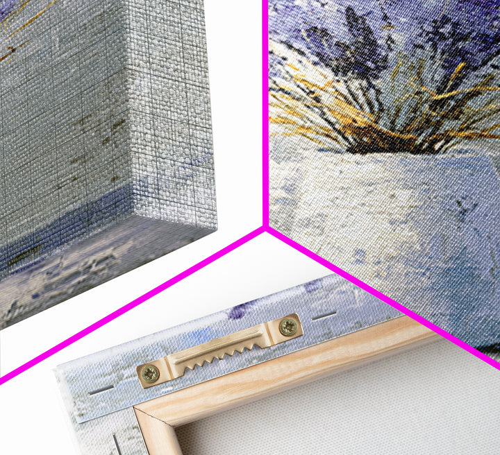 Lavender Sprigs in a Ceramic Vase Framed Canvas Print, Bathroom Art, Minimalist Decor, Bathroom Decor, Fine Art, Spa, BAT-2x3-68