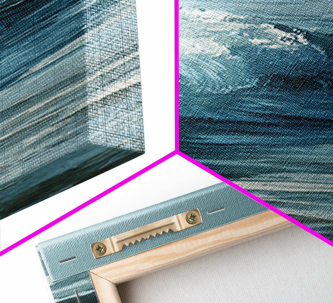 Calming Blue Ocean Wave Study Canvas Print, Bathroom Art, Art Print, Bathroom Decor, Fine Art, Spa, Custom Pet Portrait, BAT-2x3-9
