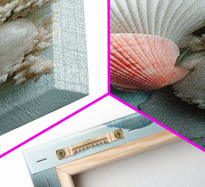 Coral and Shell Arrangement Canvas Print, Bathroom Art, Printable Wall Art, Bathroom Decor, Fine Art, Spa, Bathroom Wall Decor, BAT-2x3-91