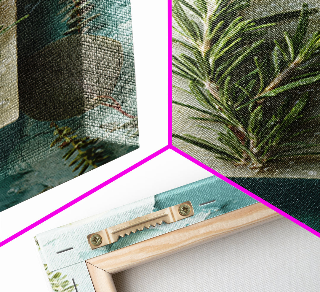 Botanical Bath Herb Arrangement Framed Canvas Print, Bathroom Art, Printable, Bathroom Decor, Watercolor Art, Spa, BAT-2x3-97