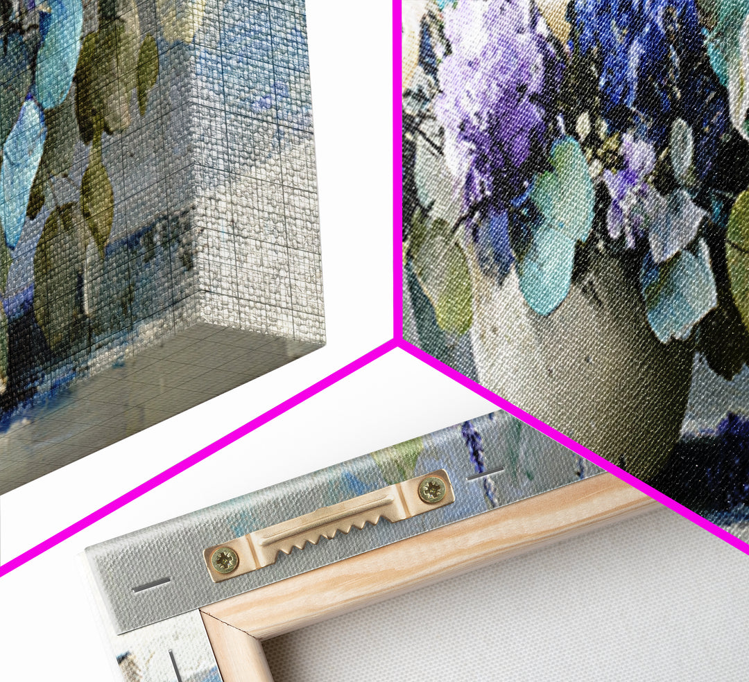Lavender Sprigs in a Ceramic Vase Canvas Print, Bathroom Art, Minimalist Wall Art, Bathroom Decor, Abstract Art, Spa, BAT-3x1-100
