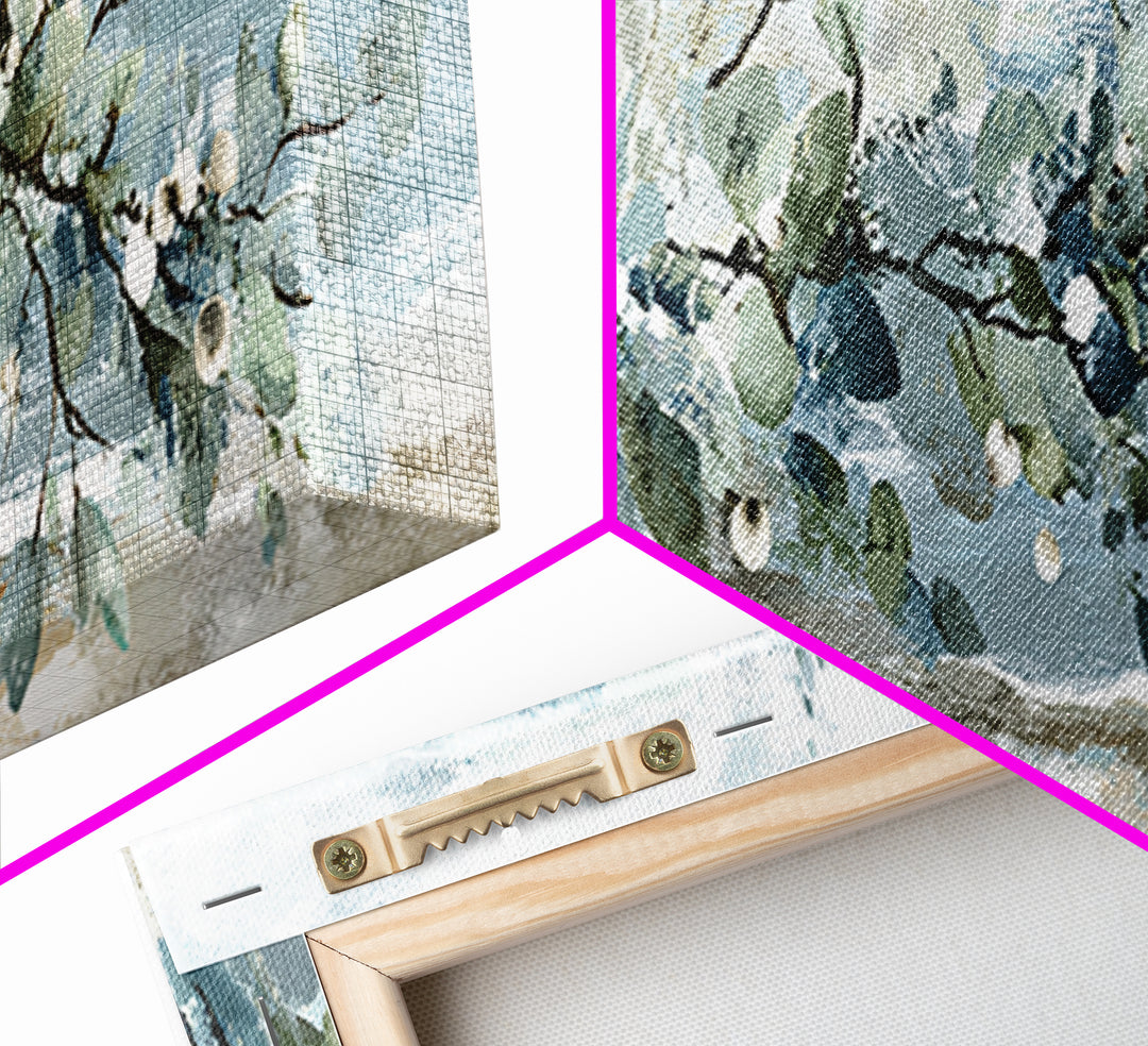 Spa Eucalyptus Branch Framed Canvas Print, Bathroom Art, Printable, Bathroom Decor, Watercolor Art, Spa, Bathroom Prints, BAT-3x1-18