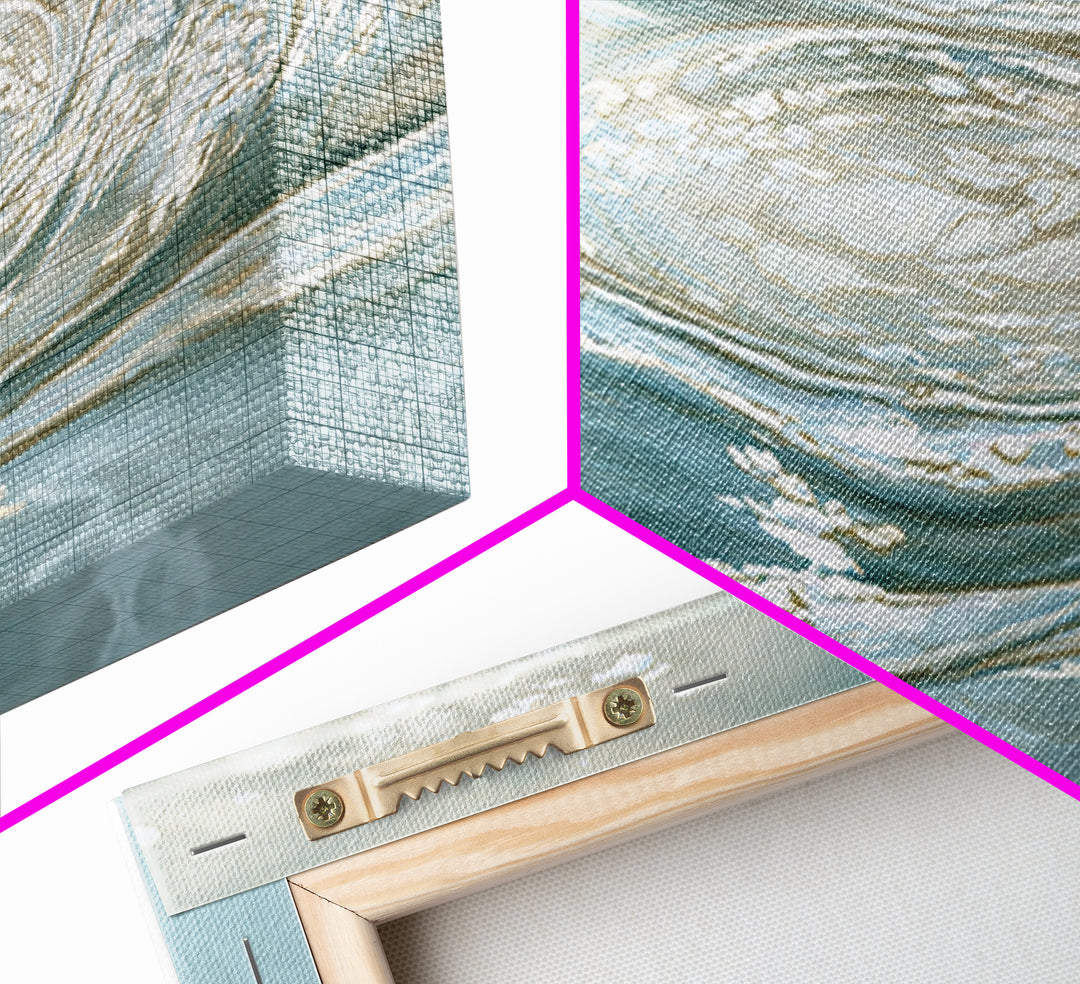 Abstract Water Ripples Canvas Print, Bathroom Art, Framed Wall Art, Bathroom Decor, Abstract Art, Spa, Bathroom Art Decor, BAT-3x1-21