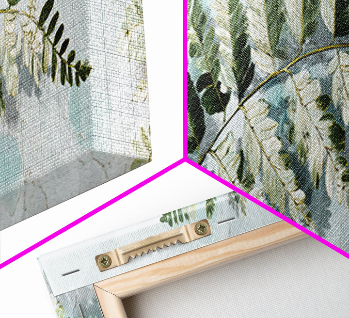 Green Fern Frond Closeup Canvas Print, Bathroom Art, Digital Wall Art, Bathroom Decor, Watercolor Art, Spa, Unique Wall Art, BAT-3x1-26