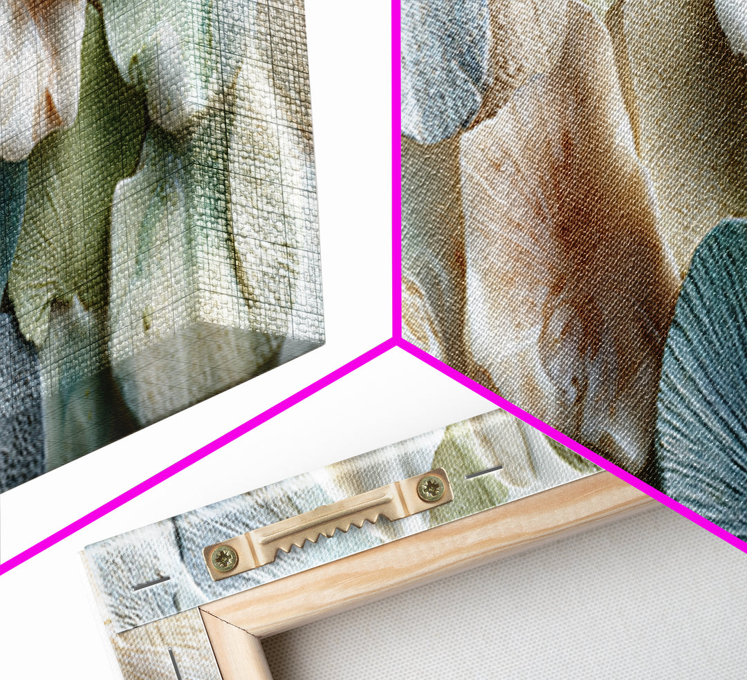 Coral and Shell Arrangement Canvas Print, Bathroom Art, Halloween Art, Bathroom Decor, Fine Art, Spa, Textured Painting, BAT-3x1-3