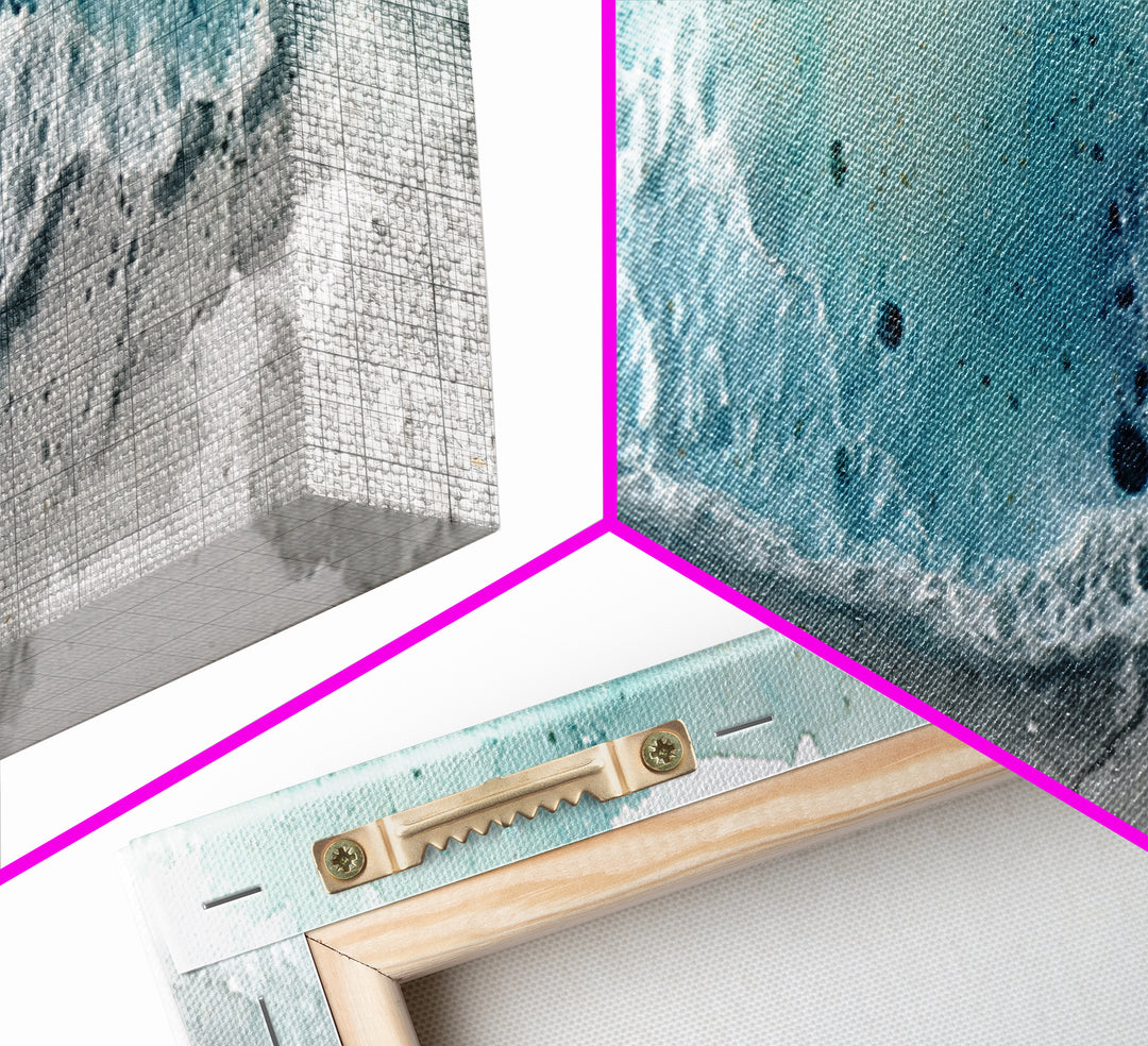 Calming Blue Ocean Wave Study Canvas Print, Bathroom Art, Bathroom Prints, Bathroom Decor, Watercolor Art, Spa, Trendy Wall Art, BAT-3x1-41