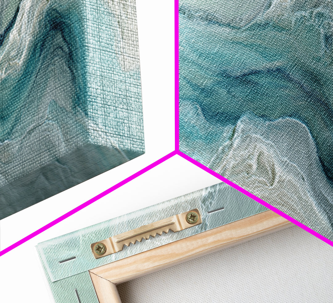 Soft Cloud and Rain Composition Framed Canvas Print, Bathroom Art, Textured Painting, Bathroom Decor, Spa, Bathroom Wall Art, BAT-3x1-59