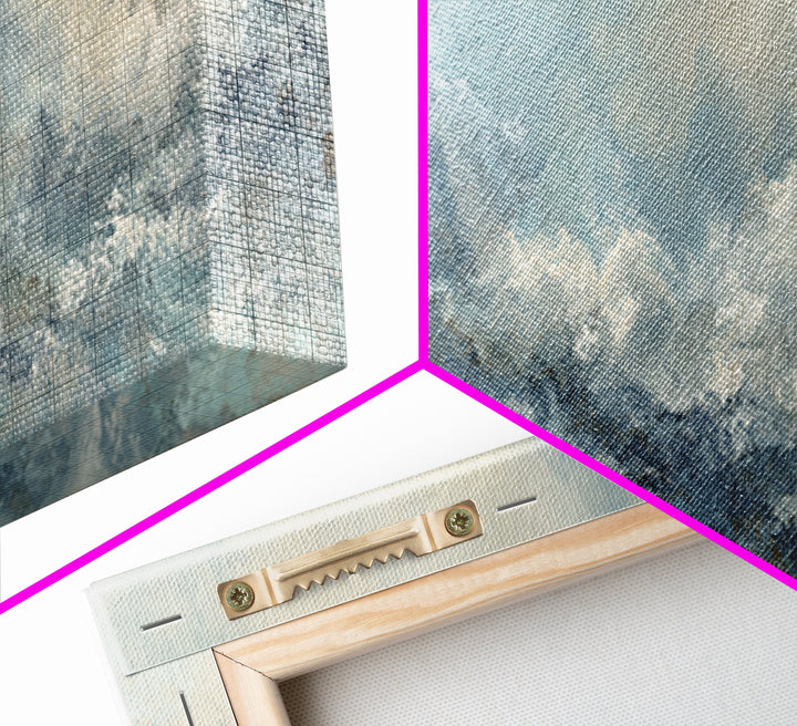Soft Cloud and Rain Composition Canvas Print, Bathroom Art, Poster, Bathroom Decor, Fine Art, Spa, Dopamine Decor, BAT-3x1-83