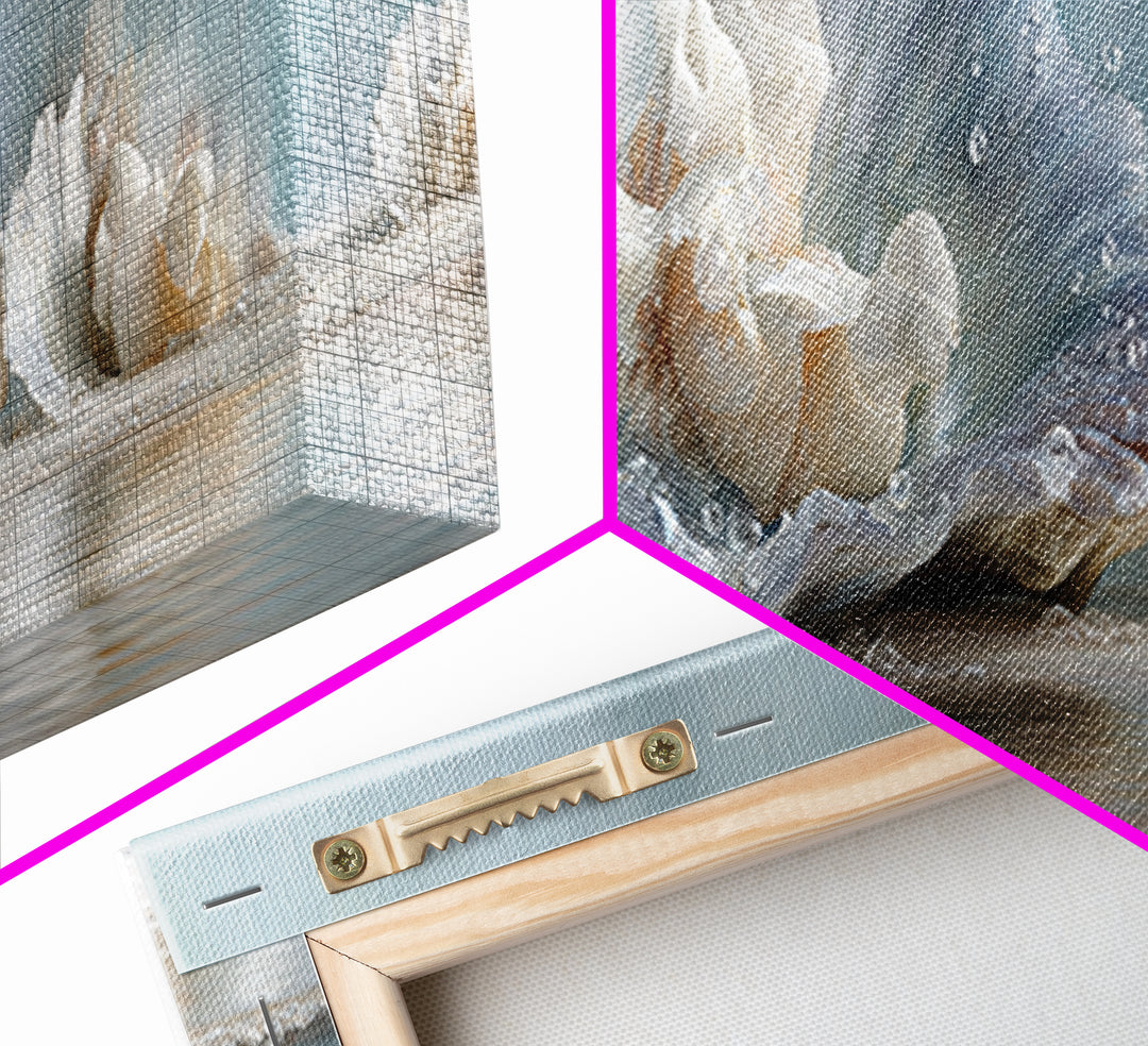 Oyster Shell Study Canvas Print, Bathroom Art, Printable, Bathroom Decor, Watercolor Art, Spa, Bathroom Prints, BAT-3x1-86