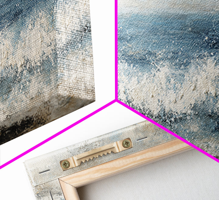 Calming Blue Ocean Wave Study Framed Canvas Print, Bathroom Art, Bathroom Accessories, Bathroom Decor, Fine Art, Spa, BAT-3x1-89