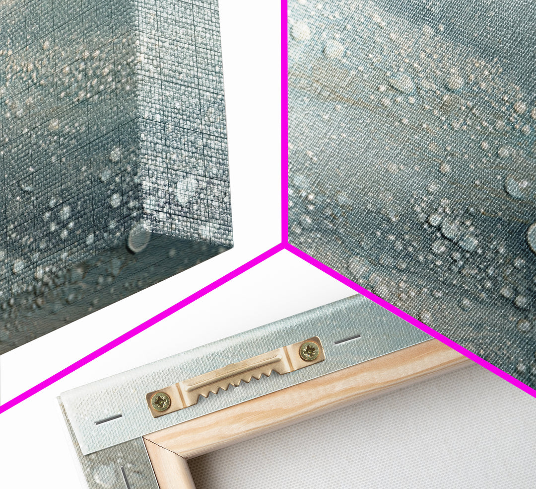 Soft Cloud and Rain Composition Framed Canvas Print, Bathroom Art, Digital Wall Art, Bathroom Decor, Spa, Unique Wall Art, BAT-3x2-23