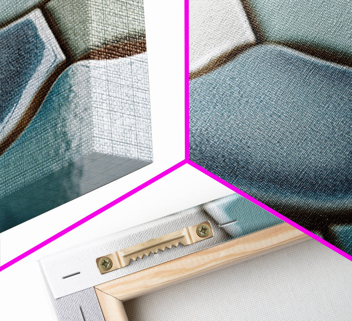 Clean Geometric Forms Framed Canvas Print, Bathroom Art, Wall Hanging, Bathroom Decor, Spa, Modern Art, Bathroom Art Decor, BAT-3x2-25