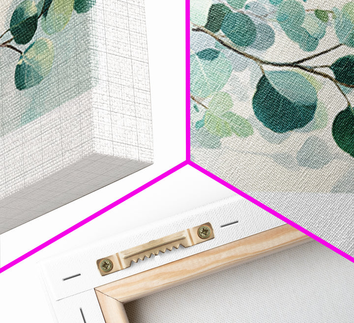 Spa Eucalyptus Branch Canvas Print, Bathroom Art, Wall Hanging, Bathroom Decor, Oil Painting, Spa, Modern Art, BAT-3x2-30