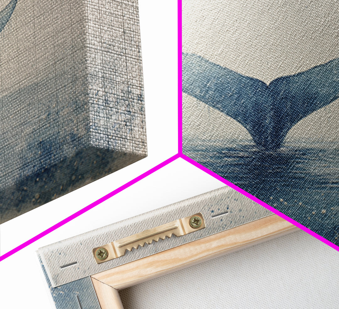 Watercolor Whale Tail Canvas Print, Bathroom Art, Trendy Wall Art, Bathroom Decor, Fine Art, Spa, Textured Painting, BAT-3x2-67