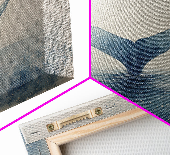 Watercolor Whale Tail Canvas Print, Bathroom Art, Trendy Wall Art, Bathroom Decor, Fine Art, Spa, Textured Painting, BAT-3x2-67