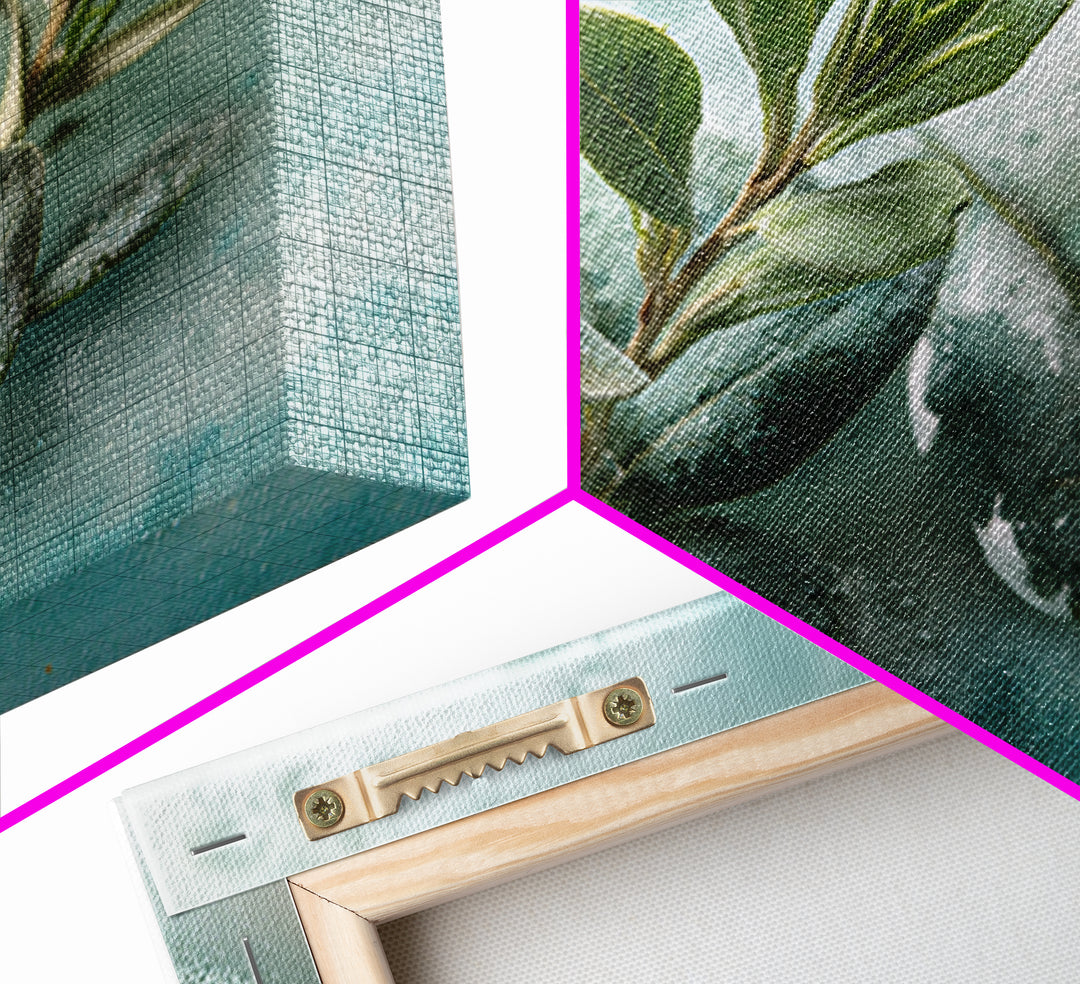 Botanical Bath Herb Arrangement Framed Canvas Print, Bathroom Art, Dopamine Decor, Bathroom Decor, Fine Art, Spa, Halloween Art, BAT-3x2-69