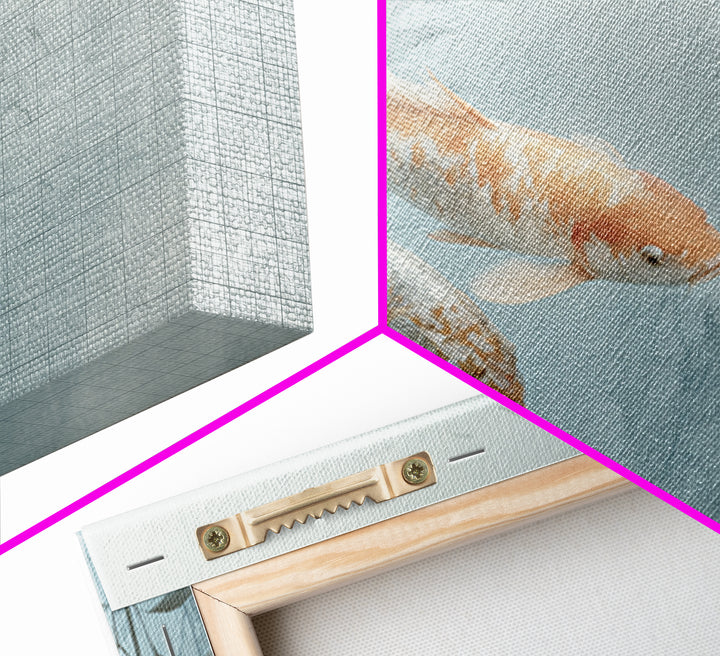 Minimal Koi Fish Swimming Through Clear Water Canvas Print, Bathroom Art, Bathroom Wallpaper, Bathroom Decor, Fine Art, Spa, BAT-3x2-84