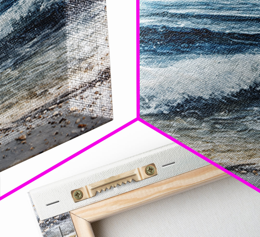 Stormy Ocean Wave Canvas Print, Black and White Art, Boho Decor, Living Room Decor, Fine Art, Monochrome, Halloween Decor, BAW-1x1-82