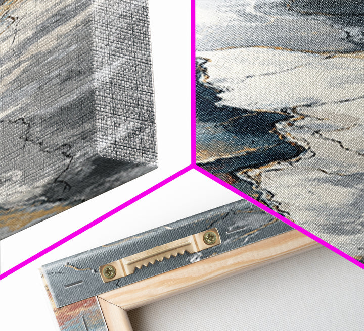 Abstract Marble Texture Canvas Print, Black and White Art, Set of 3 Prints, Living Room Decor, Fine Art, Monochrome, BAW-1x3-51