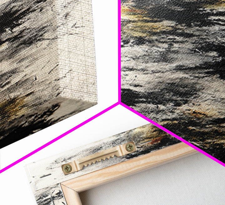 Abstract Charcoal Gestures on White Paper Canvas Print, Black and White Art, Printable Art, Living Room Decor, Monochrome, BAW-1x3-64