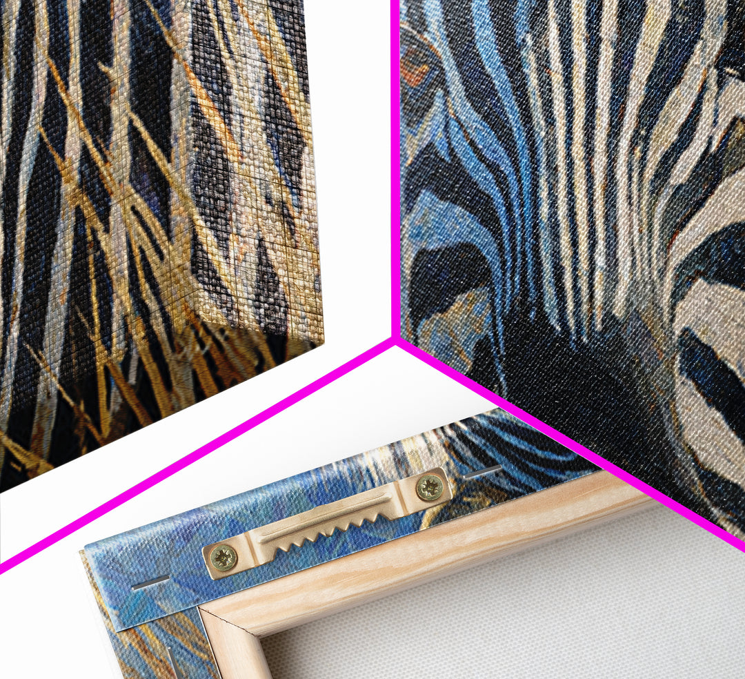 Zebra Stripe Closeup as Graphic Abstraction Canvas Print, Black and White Art, Halloween Decor, Living Room Decor, Monochrome, BAW-2x1-52