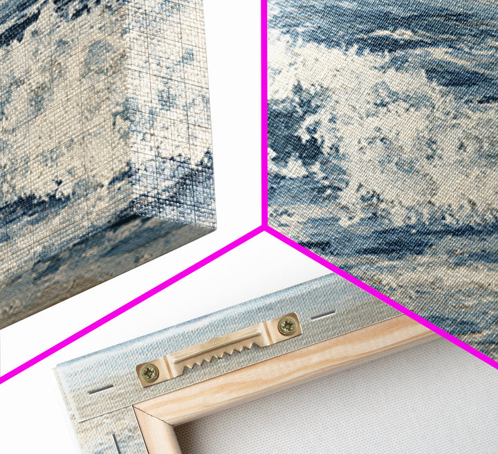 Stormy Ocean Wave Canvas Print, Black and White Art, Digital Prints, Living Room Decor, Fine Art, Monochrome, Wood Wall Art, BAW-2x1-54