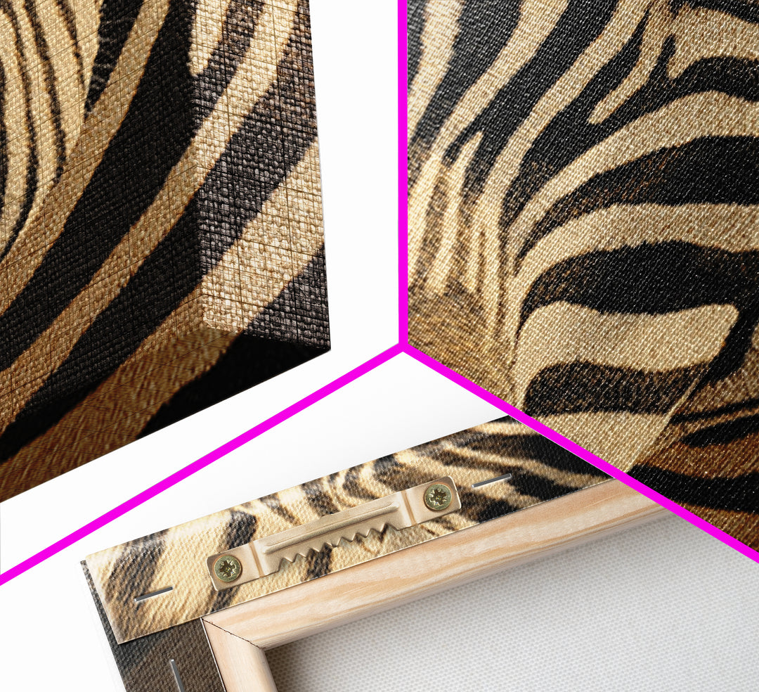 Zebra Stripe Closeup as Graphic Abstraction Canvas Print, Black and White Art, Halloween Decor, Living Room Decor, Monochrome, BAW-2x3-64