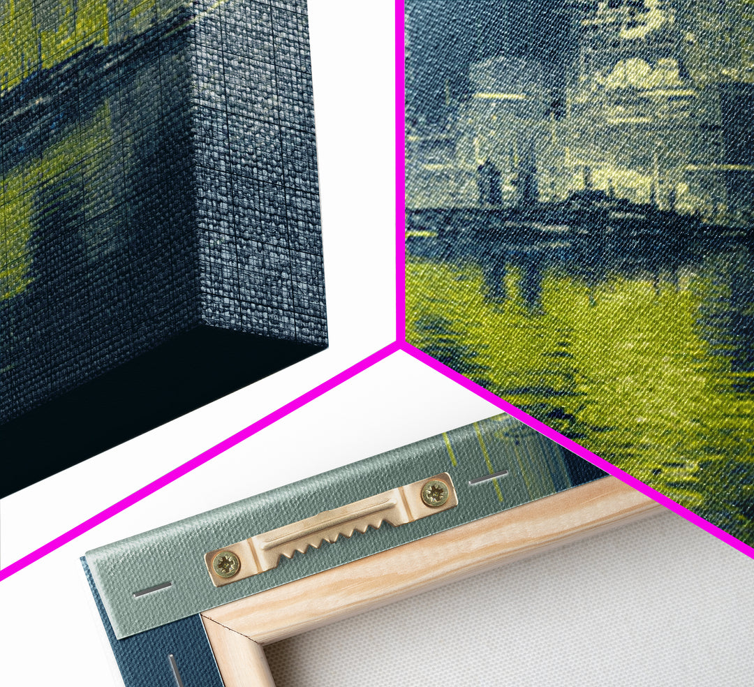 Monochrome City Skyline Reflected Canvas Print, Black and White Art, Wood Wall Art, Living Room Decor, Fine Art, Monochrome, BAW-2x3-67