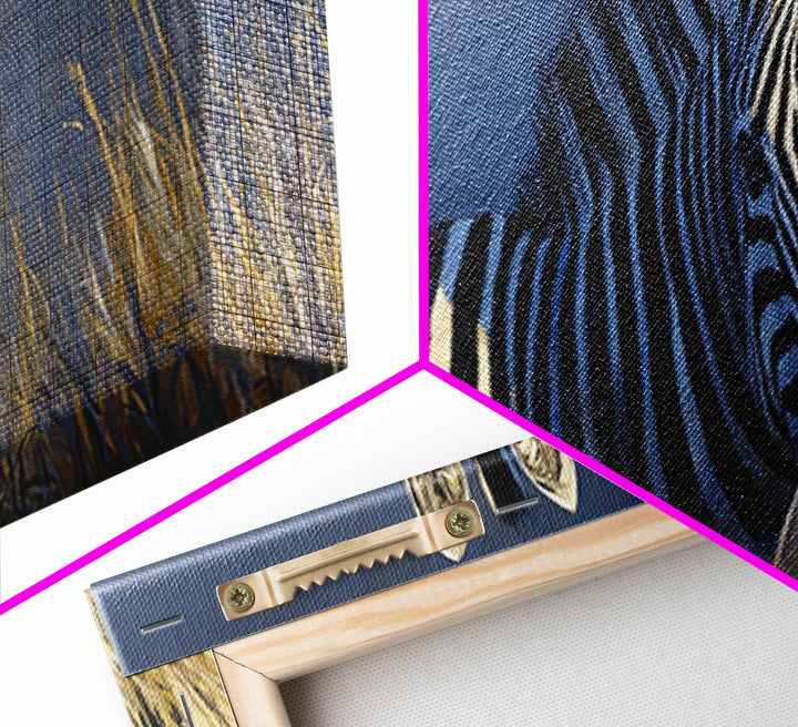 Zebra Stripe Closeup as Graphic Abstraction Canvas Print, Black and White Art, Cabin Decor, Living Room Decor, Abstract Art, BAW-3x1-24