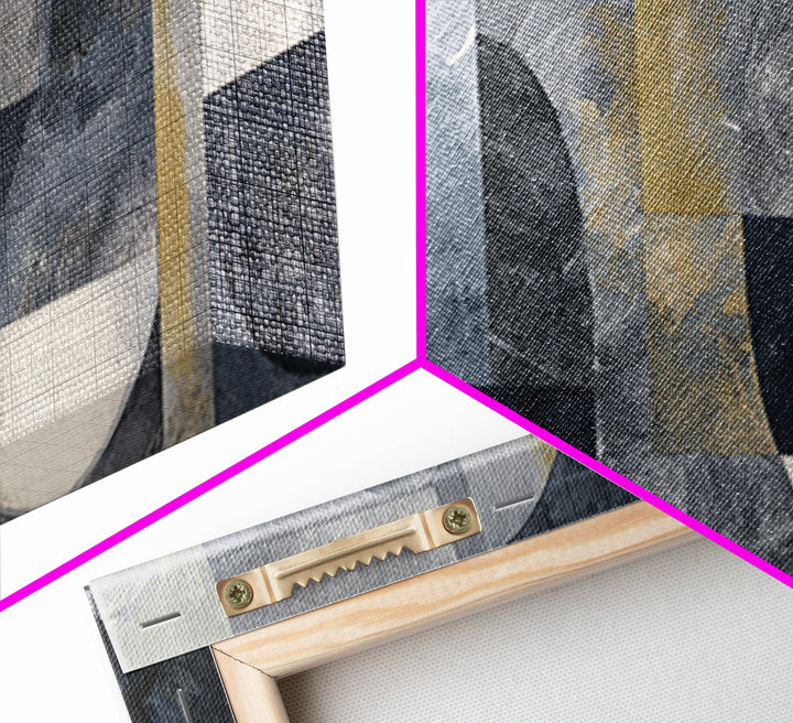 Abstract Marble Texture Framed Canvas Print, Black and White Art, Original Art, Living Room Decor, Abstract Art, Monochrome, BAW-3x1-79