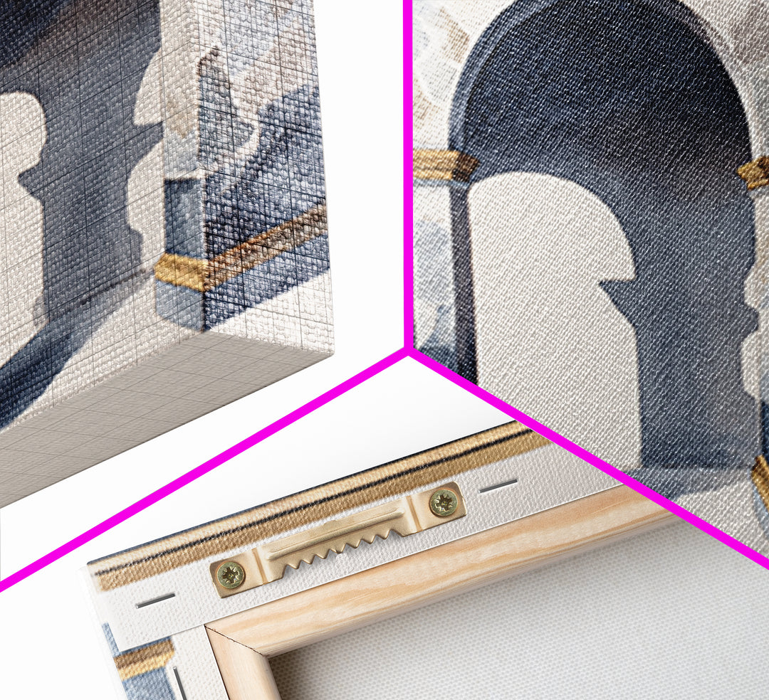 High Contrast Architectural Arches and Shadows Canvas Print, Black and White Art, Statement Artwork, Living Room Decor, BAW-3x2-31