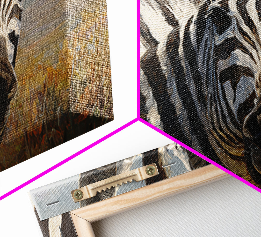 Zebra Stripe Closeup as Graphic Abstraction Canvas Print, Black and White Art, Textured Painting, Living Room Decor, Monochrome, BAW-3x2-60