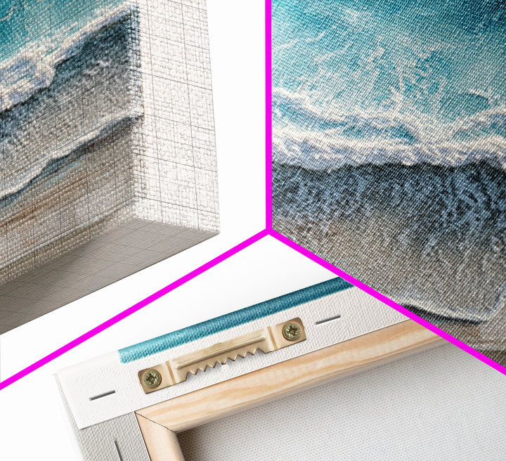 Aerial Turquoise Shoreline Canvas Print, Beach Art, Modern Decor, Coastal Decor, Fine Art, Shore, Home Decor, Wall Decor, BEA-1x1-25