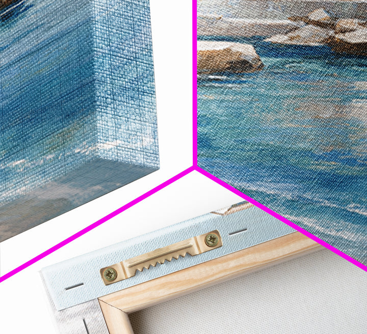 Mediterranean Cove with Clear Water Framed Canvas Print, Beach Art, Beach, Coastal Decor, Fine Art, Shore, Beach Decor, BEA-1x1-44