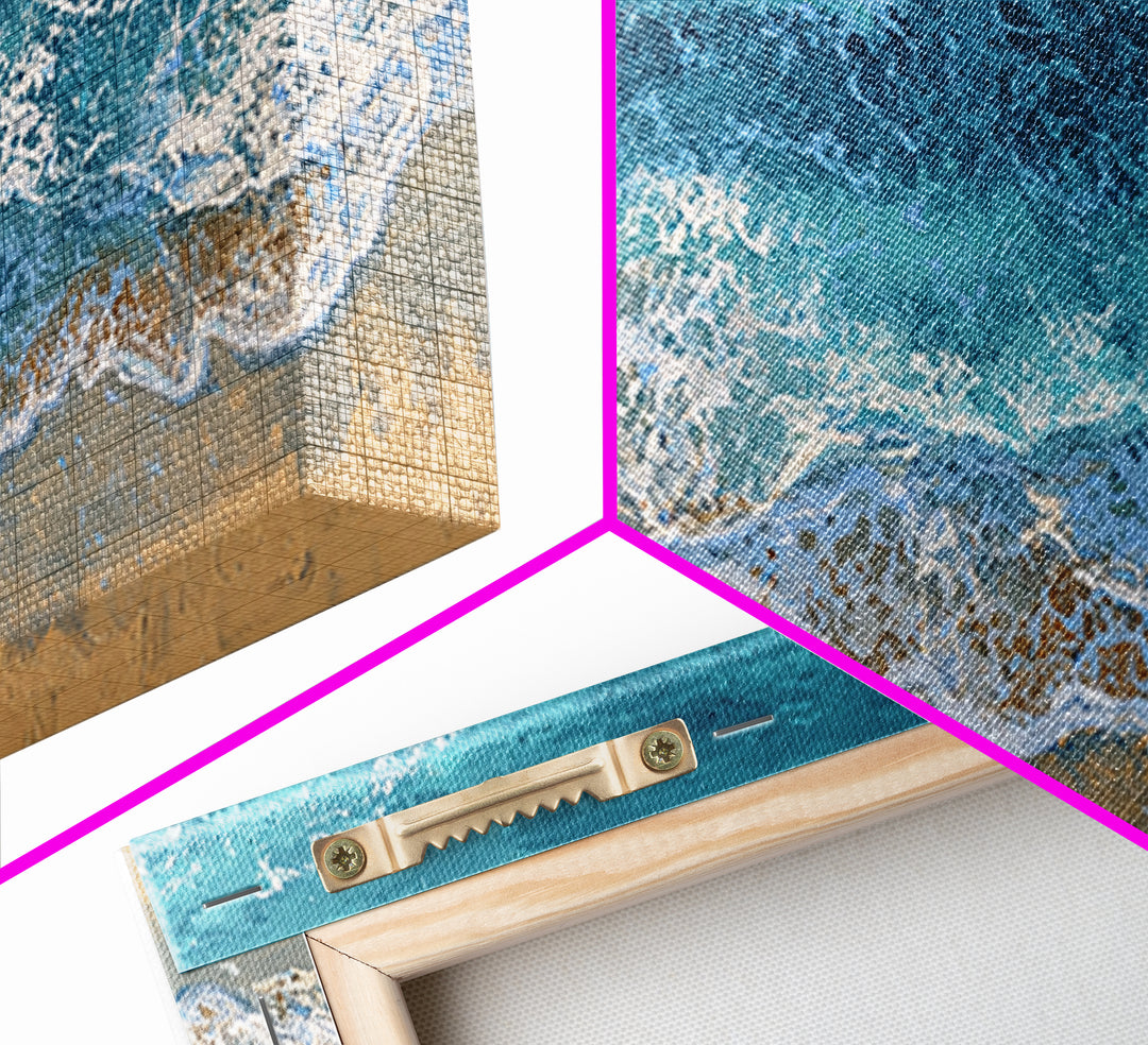 Aerial Turquoise Shoreline Canvas Print, Beach Art, Wall Art, Coastal Decor, Fine Art, Shore, Abstract Art, Printable Art, BEA-2x1-21