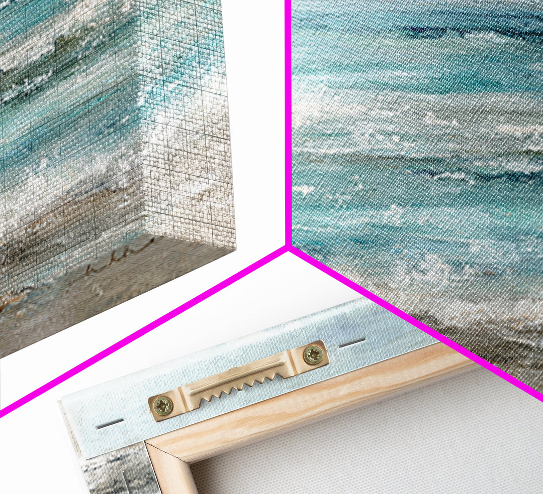 Mediterranean Cove with Clear Water Framed Canvas Print, Beach Art, Home Decor, Coastal Decor, Fine Art, Shore, Printable Art, BEA-2x1-40