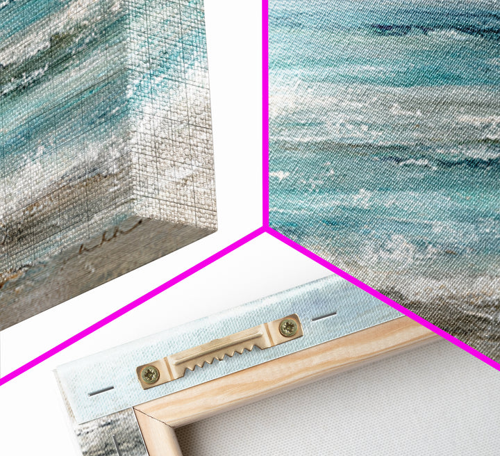 Mediterranean Cove with Clear Water Framed Canvas Print, Beach Art, Home Decor, Coastal Decor, Fine Art, Shore, Printable Art, BEA-2x1-40